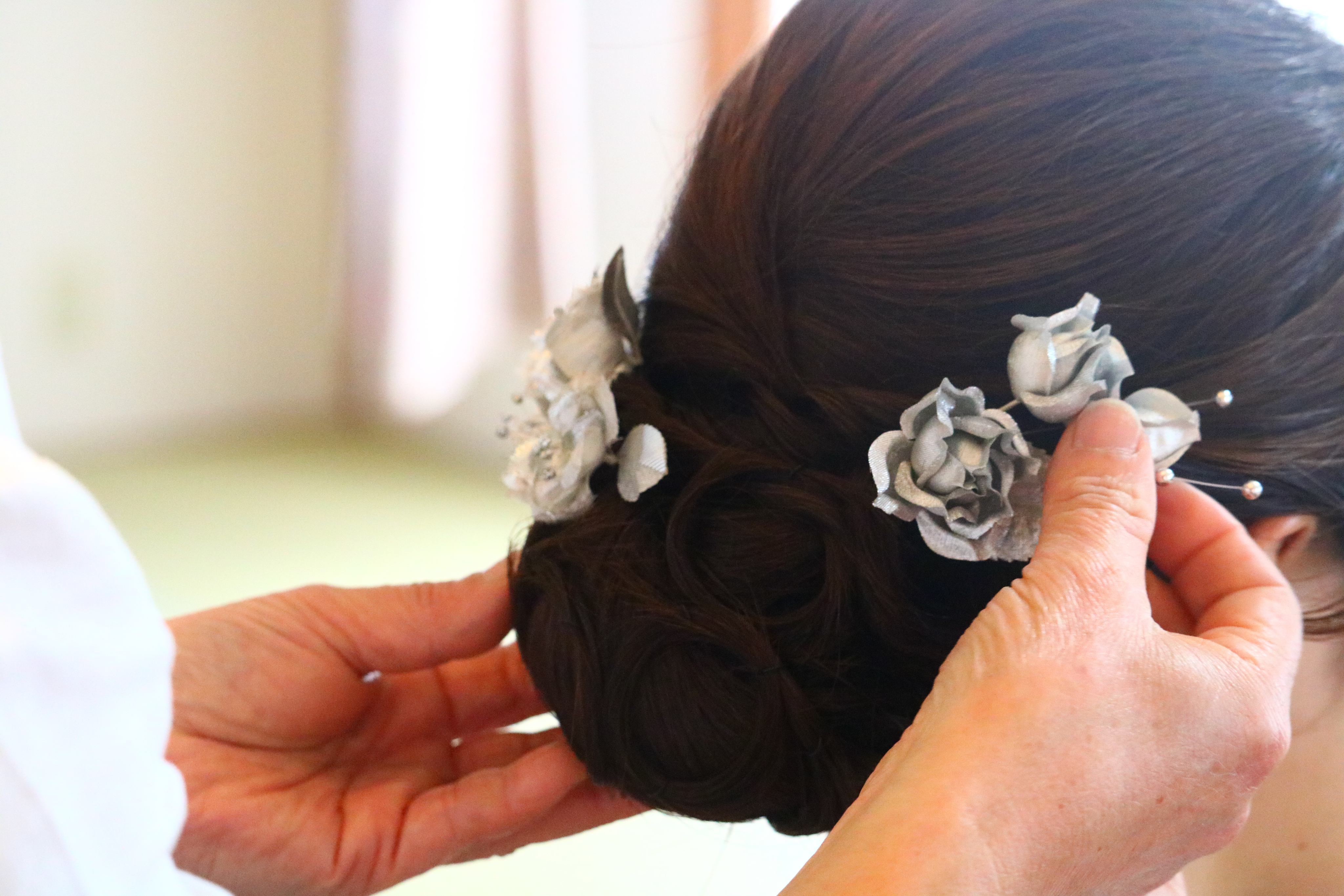 ヘアアレンジの様子